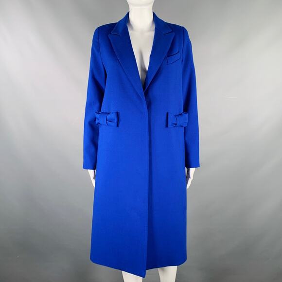 SMYTHE Size 4 Cobalt Blue Polyester Bows Single Snap Coat - Picture 1 of 6